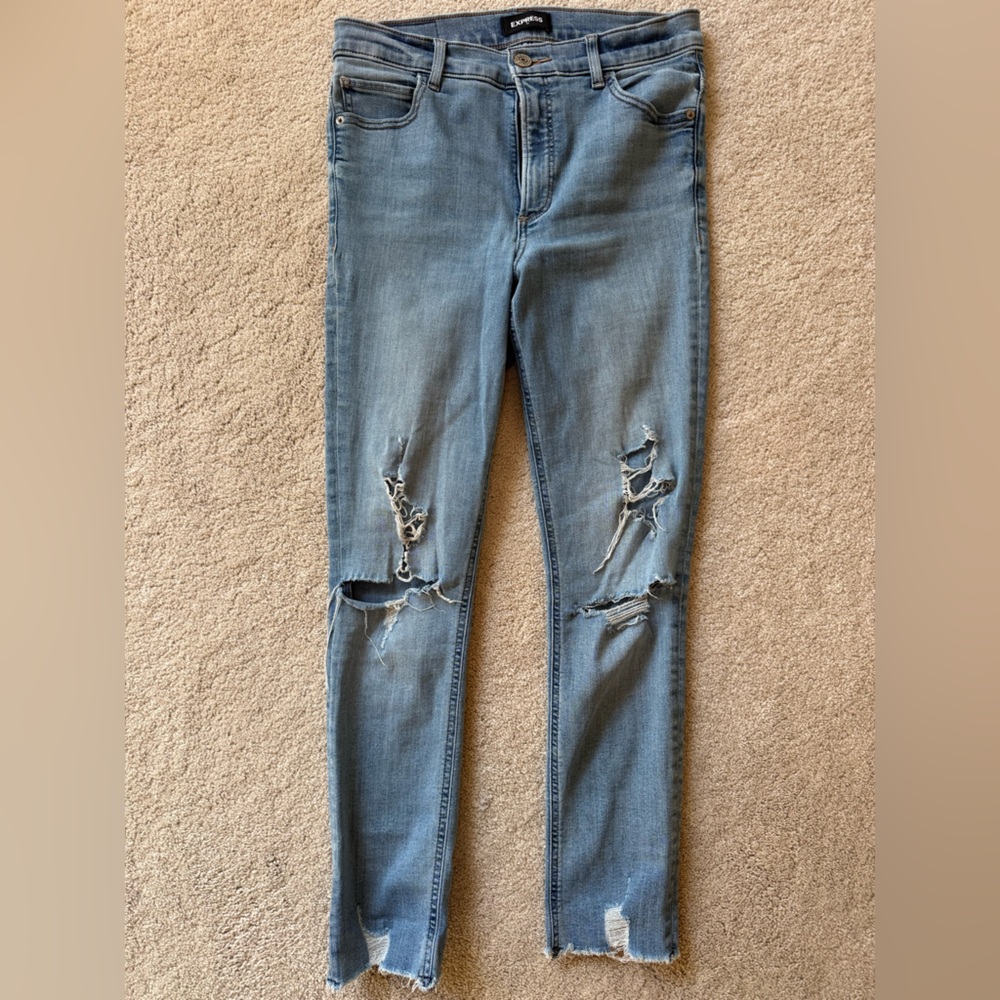 Express Distressed Blue Jeans